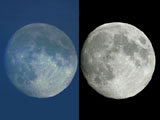 2004.12.24, porównanie rozmiarów Księżyca przy wschodzie i górowaniu