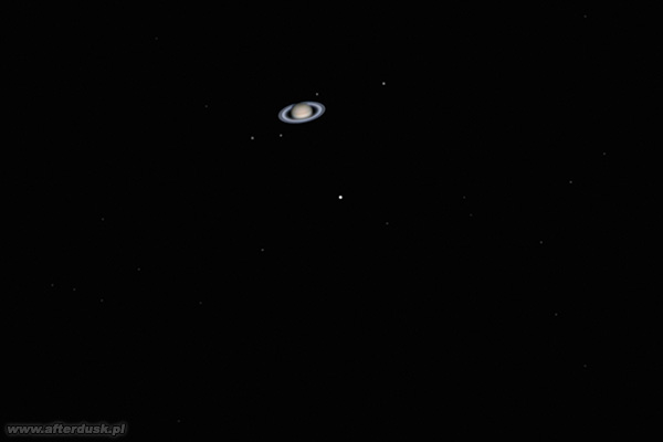 Saturn z księżycami z 23. sierpnia 2019