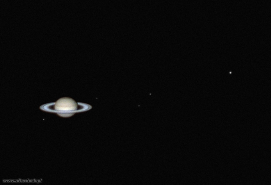 Saturn z księżycami z 3.lipca 2022roku