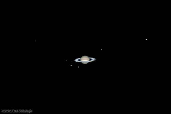 Saturn z księżycami z 4.sierpnia 2022roku