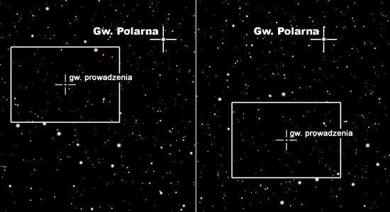Zmiany położenia gwiazd w kadrze