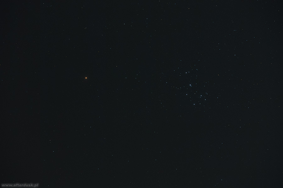 Mars i Plejady 31. marca 2019 roku