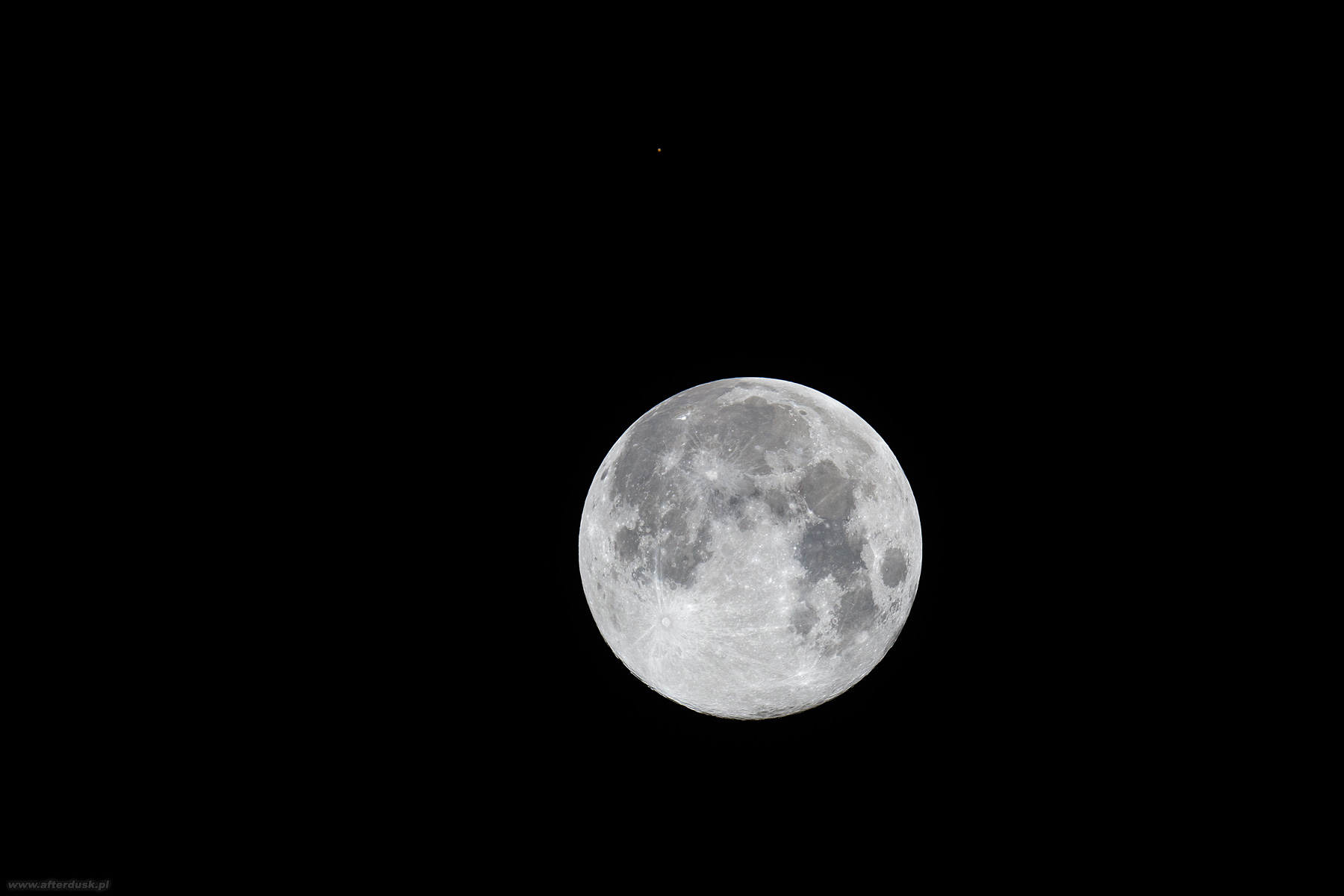 Księżyc i Mars 2025.01.14, 3:50UT