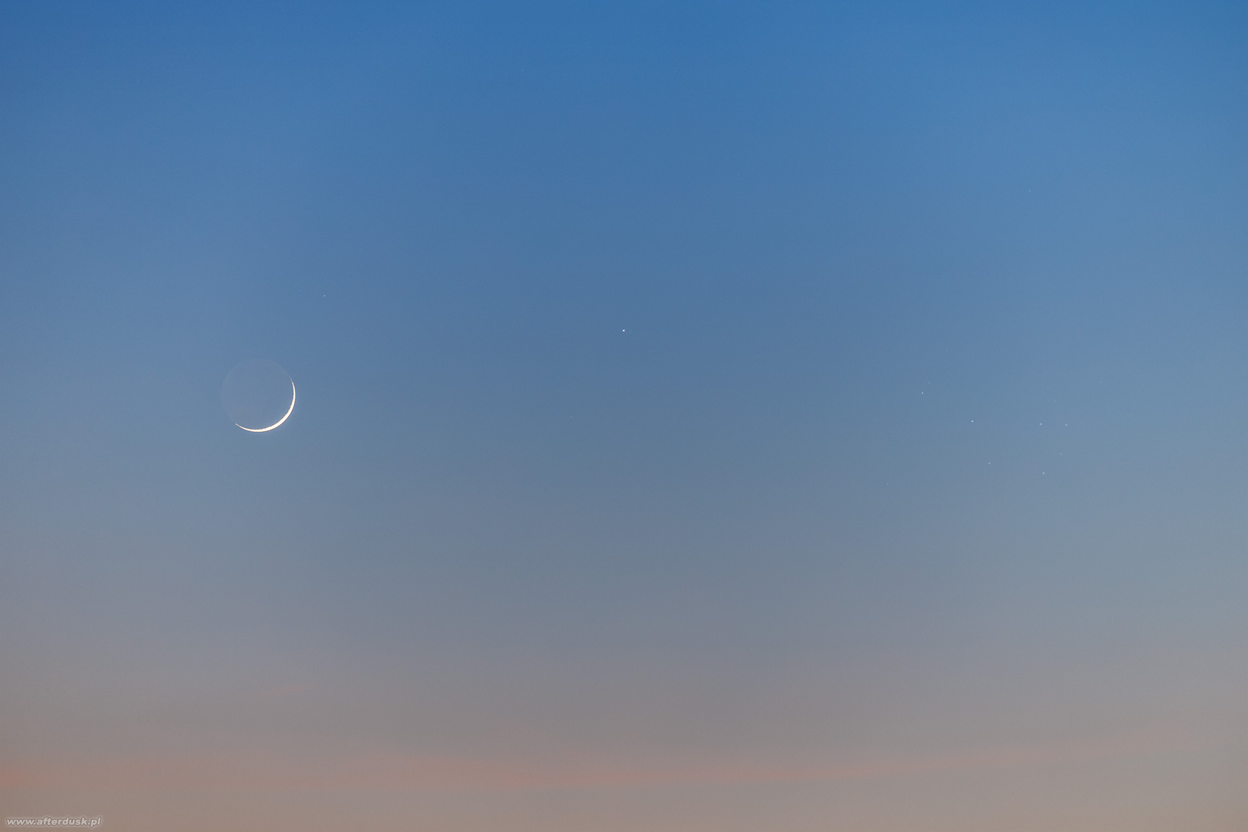 Księżyc, Merkury i Plejady 19:11UT