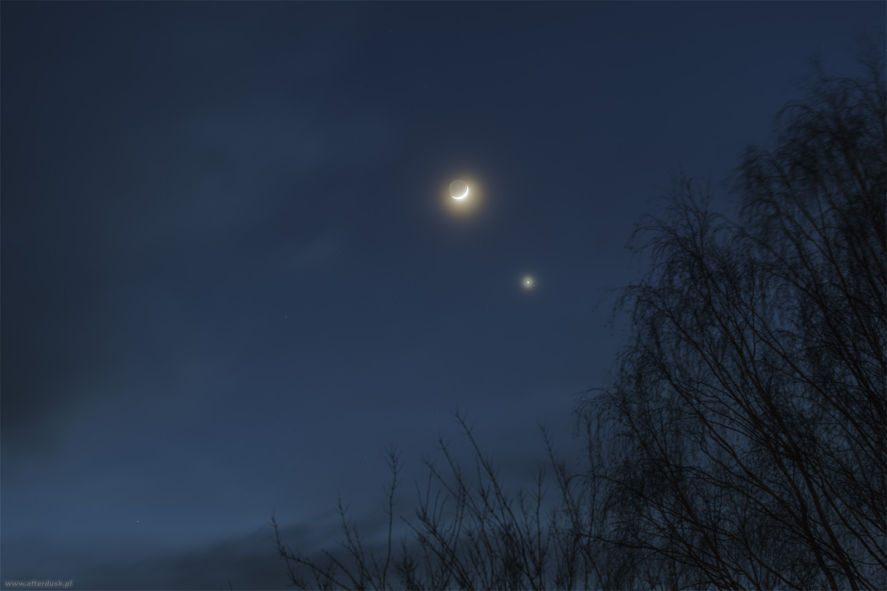 Księżyc i Wenus, 24.03.2023, 18:15UT