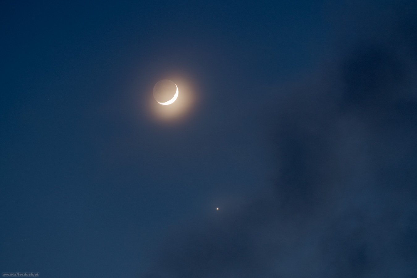 Księżyc i Wenus, 23.04.2023, 19:01UT