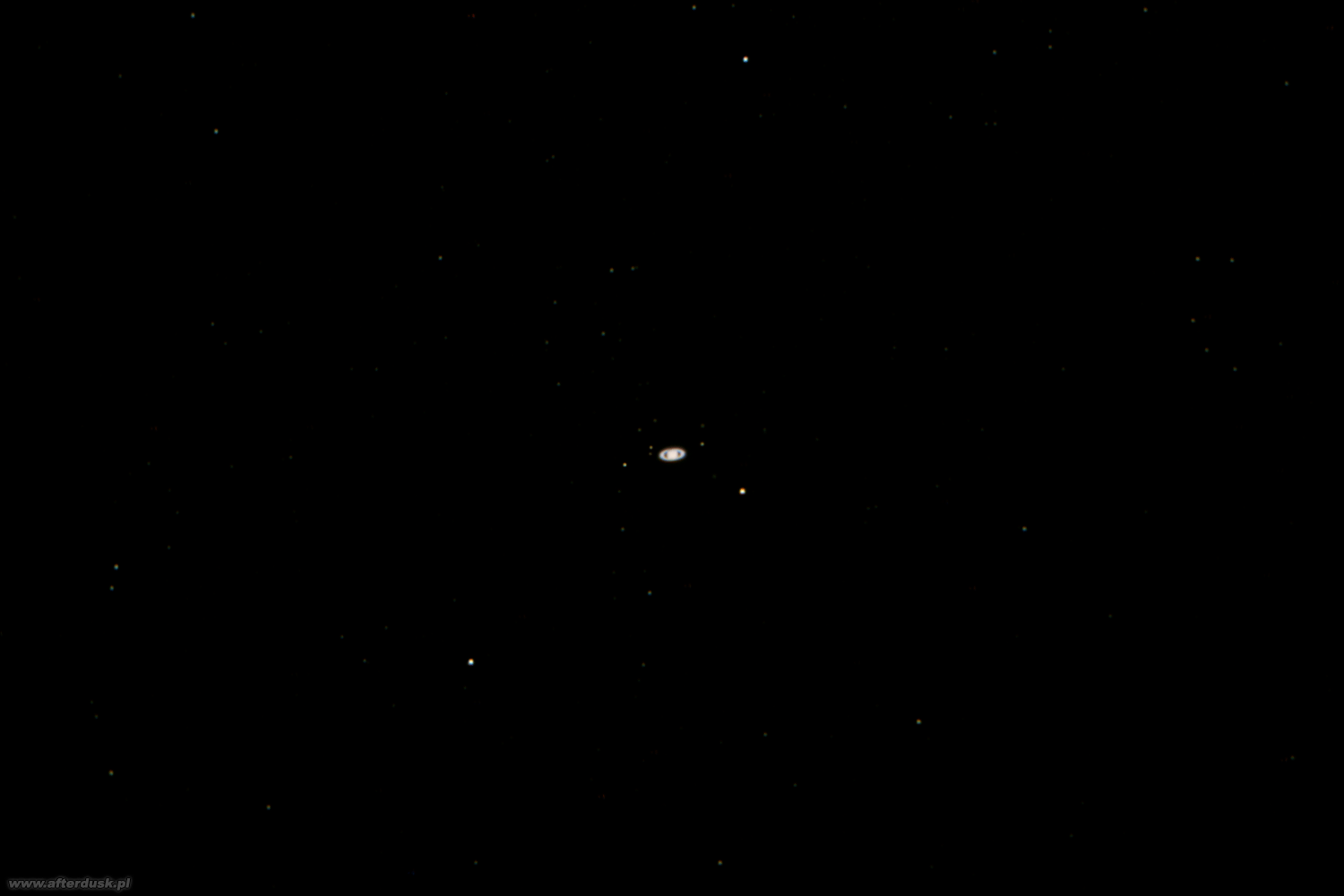 Saturn z księżycami z 6. sierpnia 2018