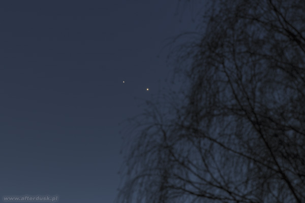 Wenus i Jowisz, 1.03.2023, 17:26UT