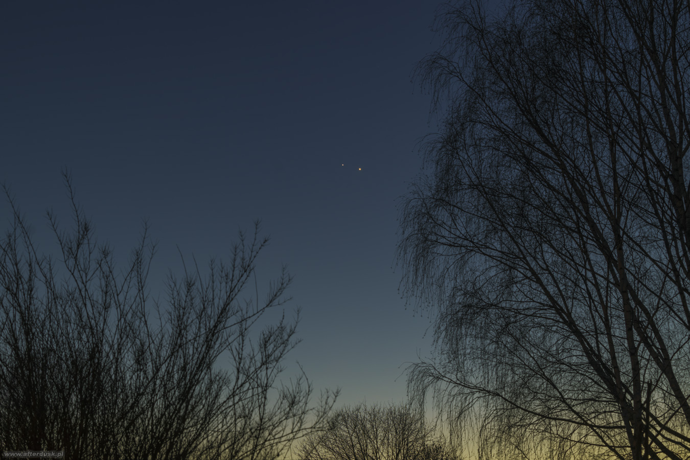 Wenus i Jowisz, 1.03.2023, 17:27UT
