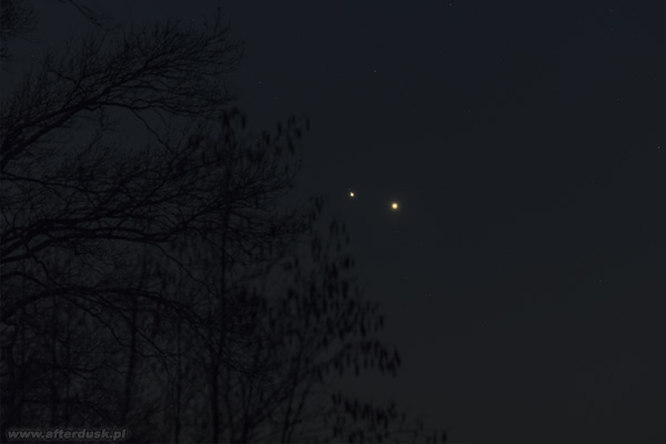 Wenus i Jowisz, 1.03.2023, 18:47UT