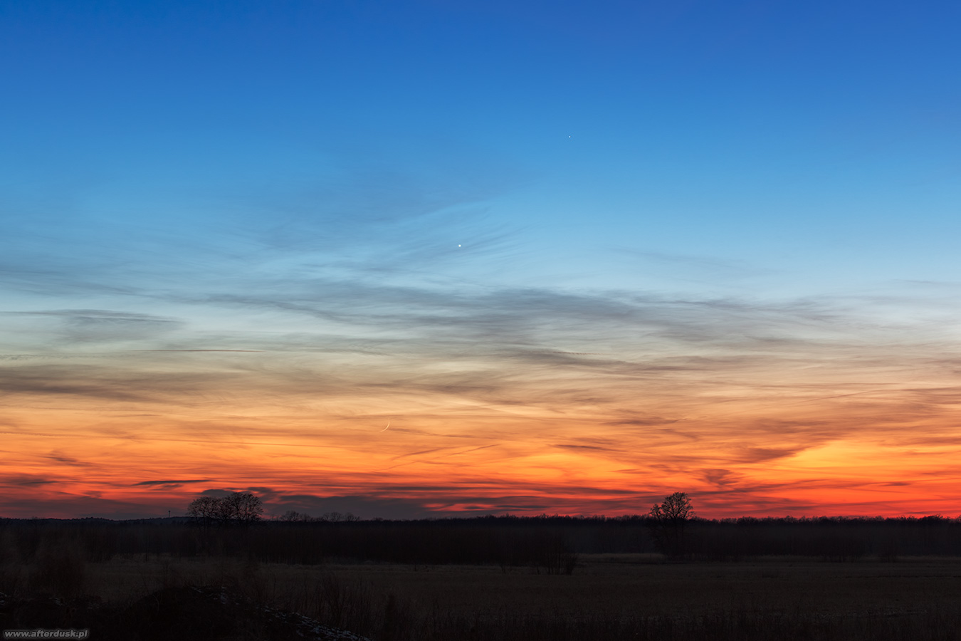 Wenus, Merkury i Księżyc, 18. marca 2018r.