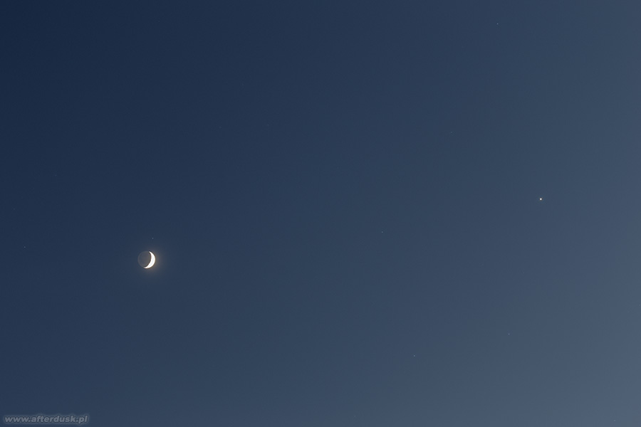 Wenus, Uran i Księżyc 28.02.2020, godz. 17:11UT