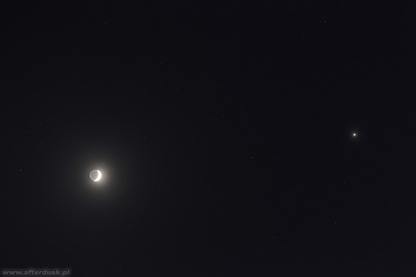 Wenus, Uran i Księżyc 28.02.2020, godz. 17:41-17:47UT